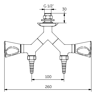 شیر آب زیر شلفی دوطرفه