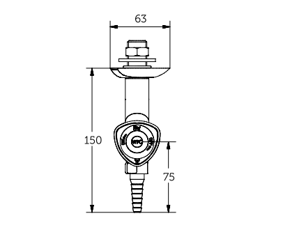 شیر آب زیر شلفی دوطرفه