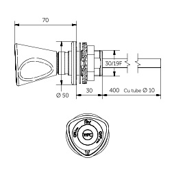 Water remote control back and frontal assembly