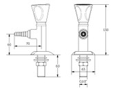 Single standout burning gases
