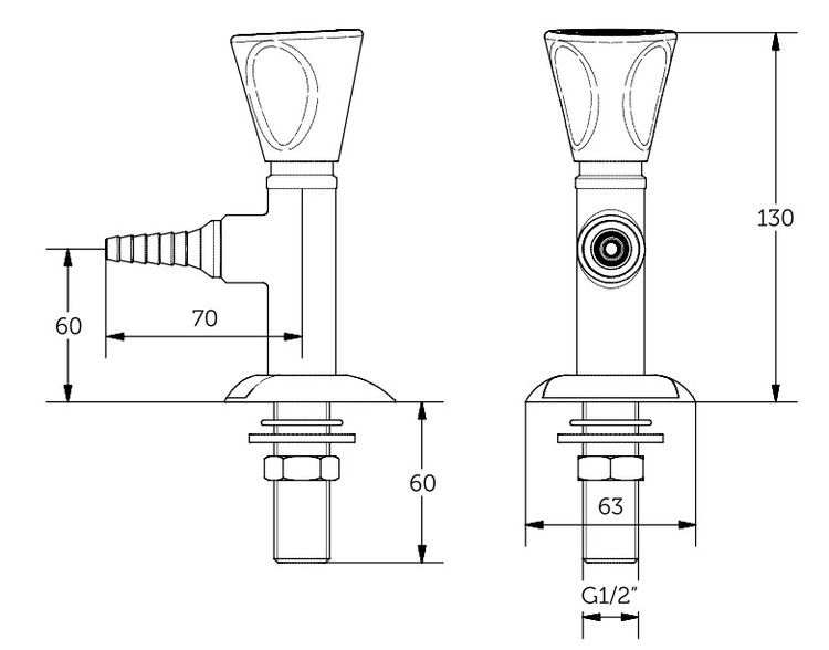 Single standout burning gases