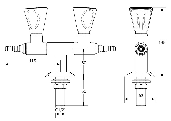 Bench 180° standout burning gases
