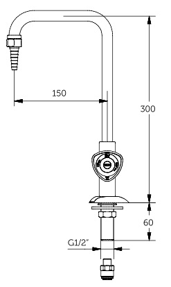 Bench Pure water PP tap with swivelling spout